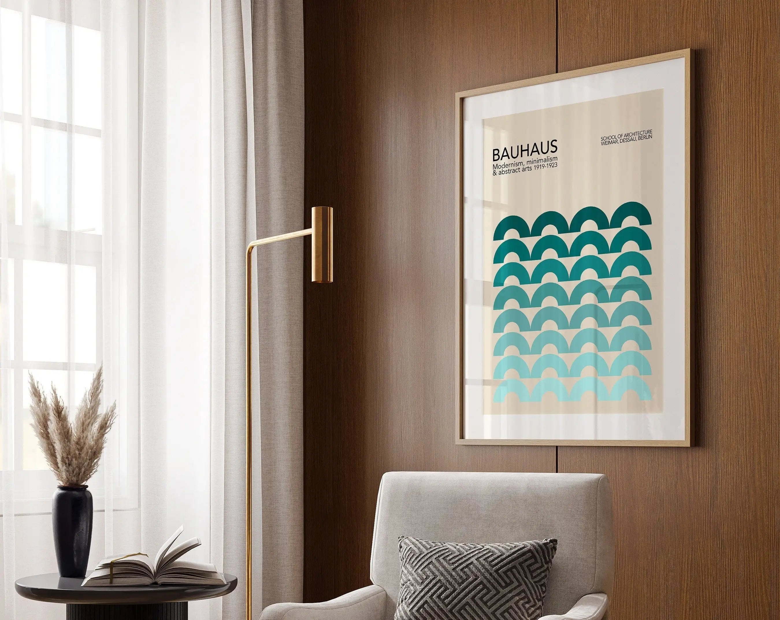 Modernist Bauhaus Geometric Canvas Poster Living Room Wall Art Retro Prints Mid Century Home Decorative Wall Art Painting