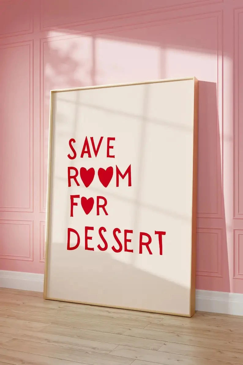 Aesthetic Kitchen Cute Cooking Wall Art Picture Nordic Canvas Painting Restaurant Decor Minimalist Heart Red Quote Poster Prints
