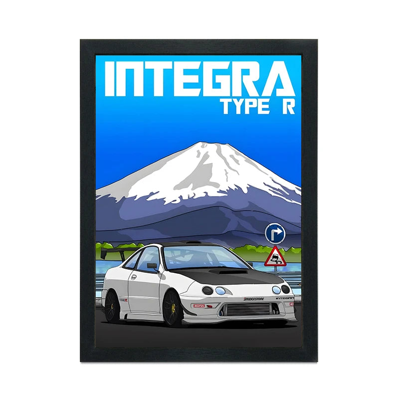 Canvas Painting Wall Art Classic Retro Car Poster and A4 Black Photo Frame 21x30CM Canvas Print Home Decoration Pictures