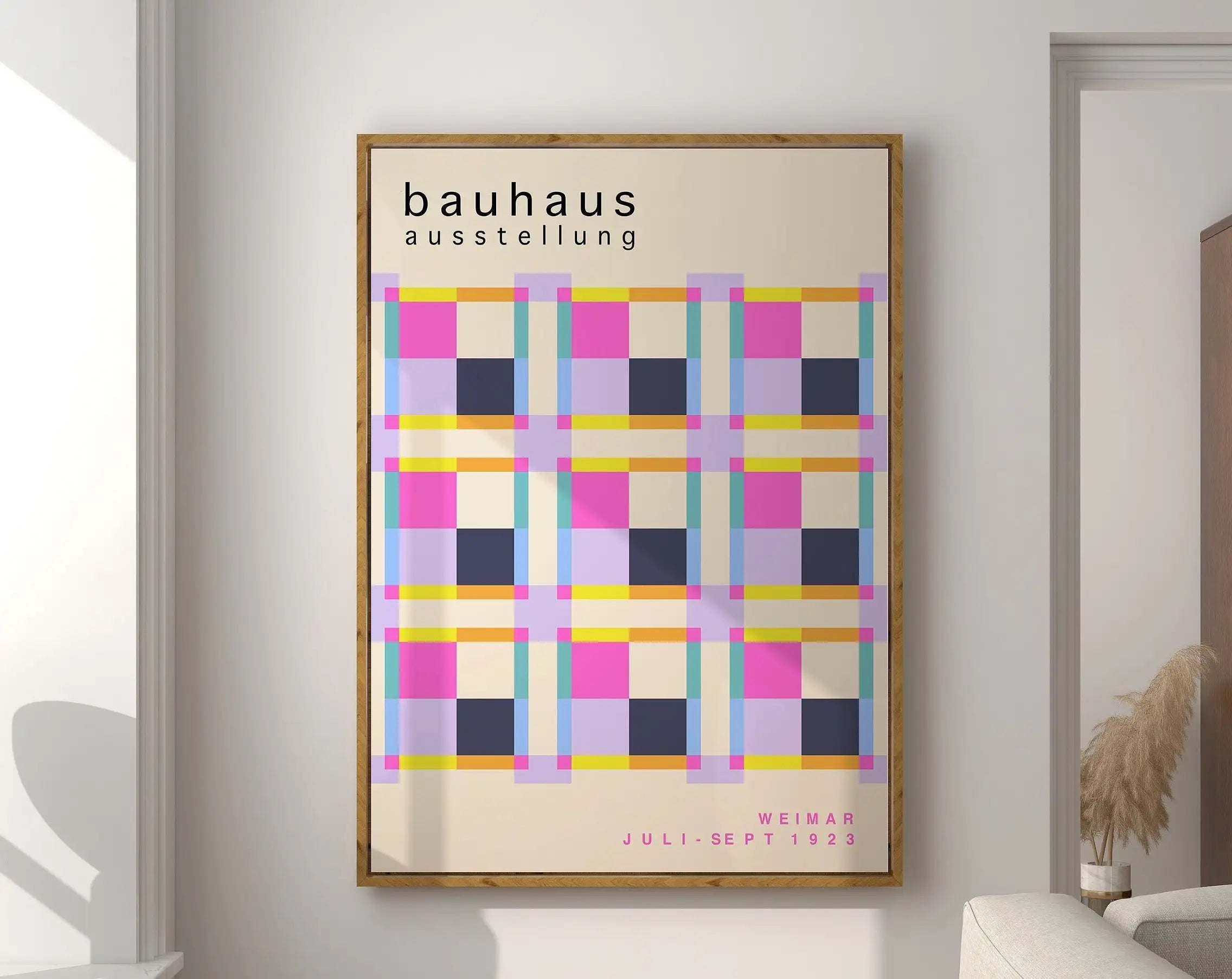 Modernist Bauhaus Geometric Canvas Poster Living Room Wall Art Retro Prints Mid Century Home Decorative Wall Art Painting