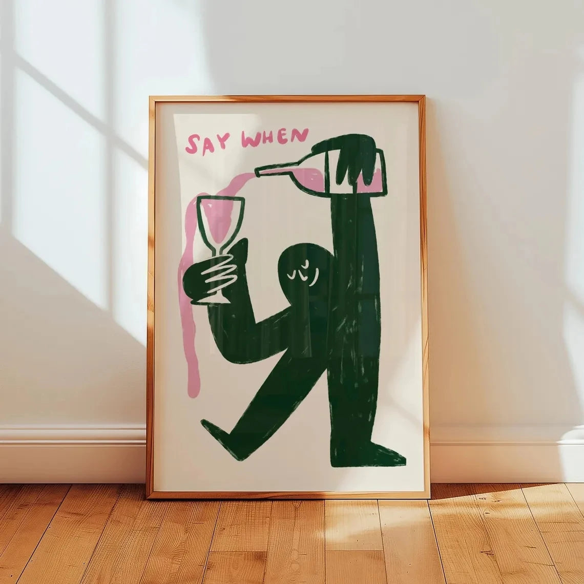 Funny Wine Wall Art Poster Kitchen Bar Decor Artwork Say When Quote Canvas Prints And Posters Pub Bar Cart Wall Picture Gifts