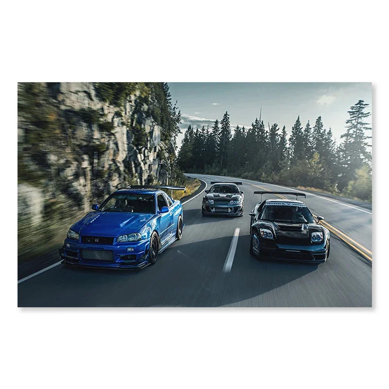 Racing Car Posters Fast and Furious Sport Cars Canvas Painting Racer Motorsport Livingroom Wall Art Printed Picture Home Decor
