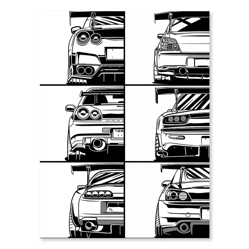 Racing Car Posters Fast and Furious Sport Cars Canvas Painting Racer Motorsport Livingroom Wall Art Printed Picture Home Decor