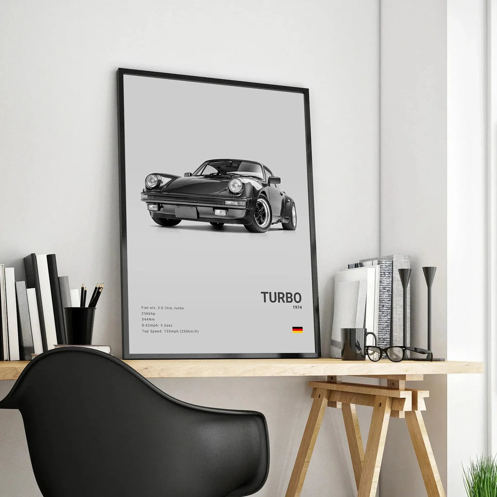 Canvas Print for Wall Art Garage Room Decor Pop Black and White Germany Luxury Super Sport Car Poster Aesthetic 911 GT3 RS Turbo