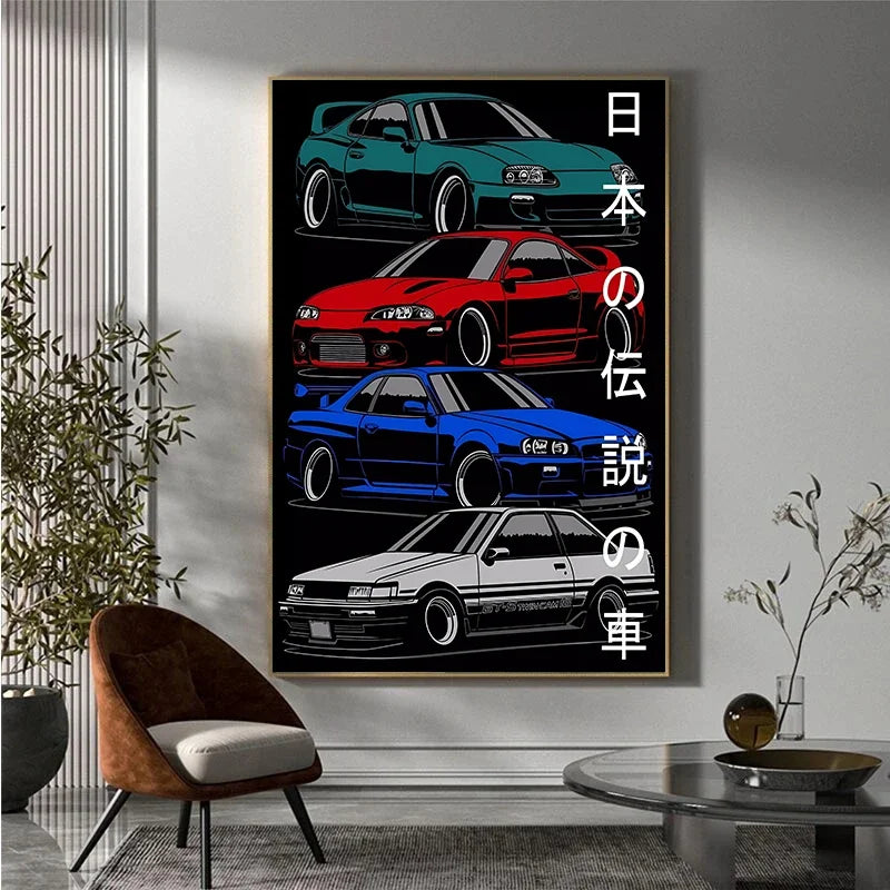Racing Car Posters Fast and Furious Sport Cars Canvas Painting Racer Motorsport Livingroom Wall Art Printed Picture Home Decor
